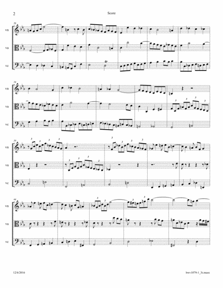 Bach The Musical Offering Bwv 1079 No 1 Ricercare A 3 Arr For String Trio Violin Viola And Cello Page 2