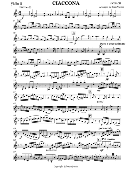 Bach Vayner Chaconne For String Quartet Violin Ii Page 2