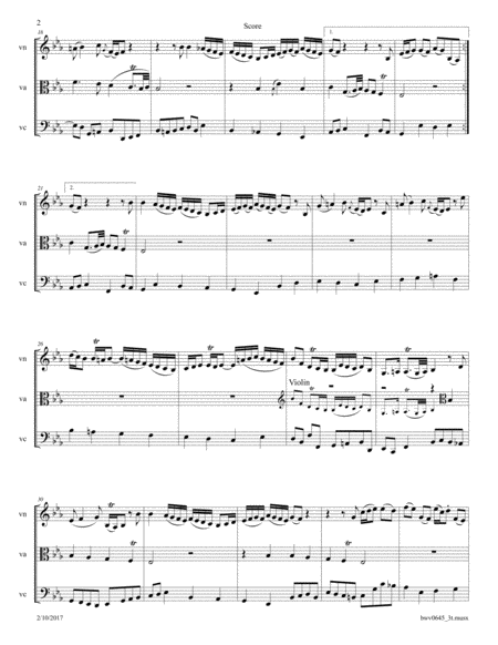 Bach Wachet Auf Ruft Uns Die Stimme Bwv 645 Arr For String Trio Page 2