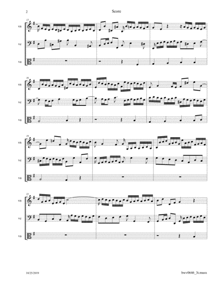 Bach Wo Soll Ich Fliehen Hin Bwv 646 Arranged For Violin Cello And Viola Page 2