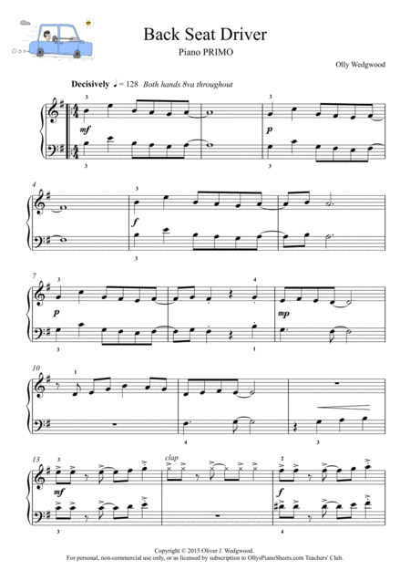 Back Seat Driver Latin Cha Cha Piano Duet 4 Hands Page 2