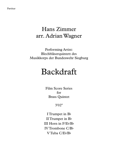 Backdraft Hans Zimmer Brass Quintet Arr Adrian Wagner Page 2