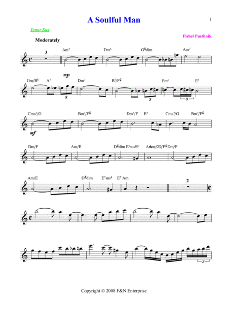 Background For A Soulful Man For Tenor Sax From Cd Sax Voyage Page 2