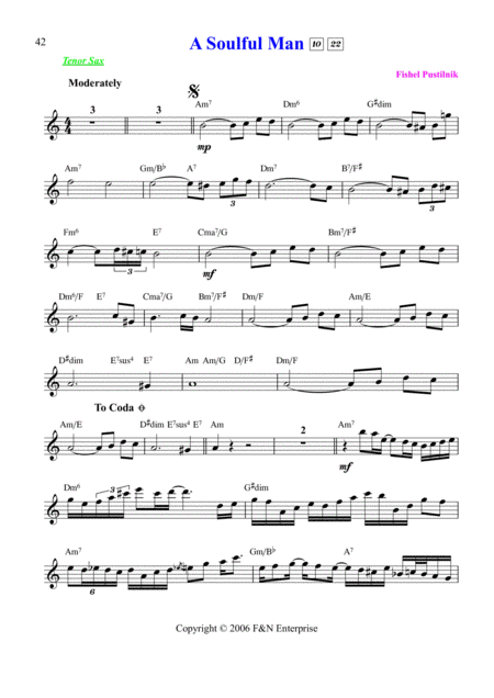 Background For A Soulful Man For Tenor Sax Page 2