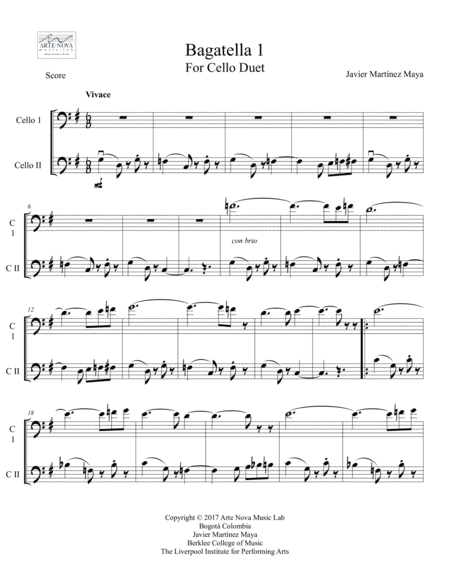 Bagatella No 1 For Cello Duet Page 2