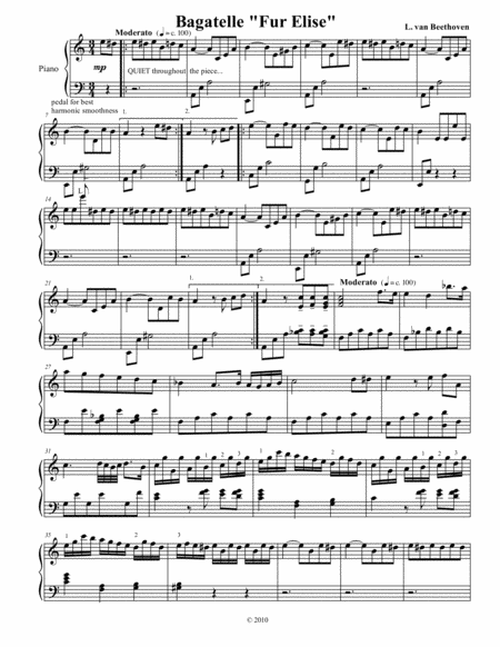 Bagatelle Fur Elise For Piano Solo Page 2