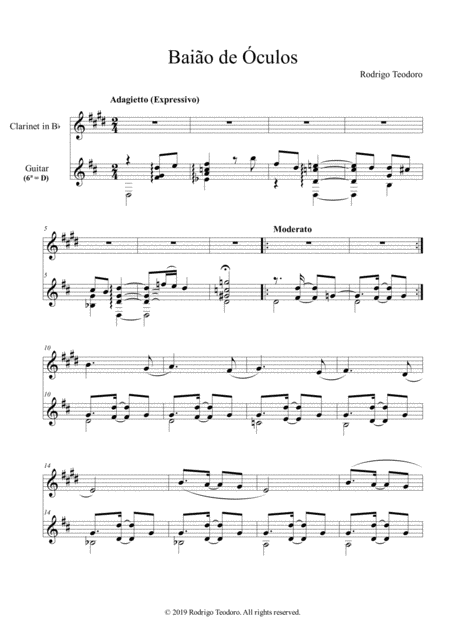 Baiao De Oculos Rodrigo Teodoro Duo Guitar And Clarinet Page 2