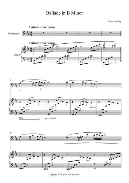 Ballade In B Minor For Cello And Piano Page 2