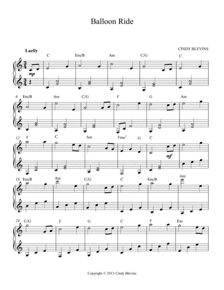 Balloon Ride An Original Solo For Double Strung Harp Page 2