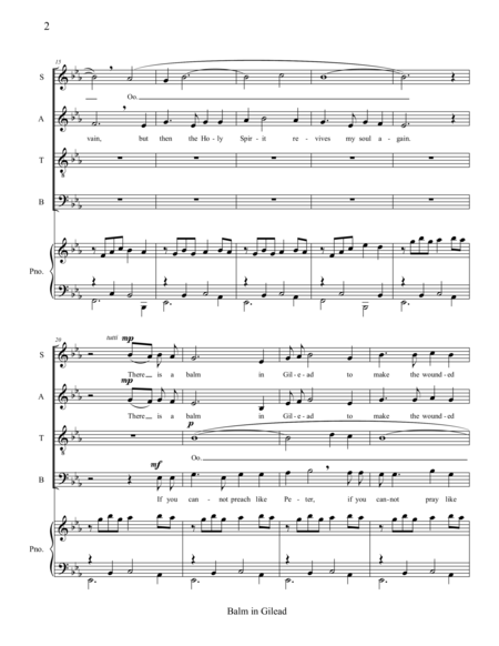 Balm In Gilead Satb Page 2