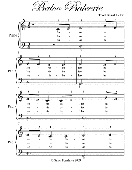 Baloo Baleerie Easiest Piano Sheet Music Page 2