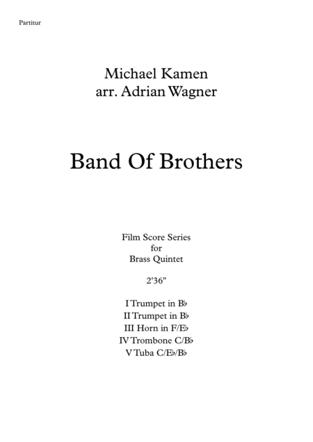 Band Of Brothers Michael Kamen Brass Quintet Arr Adrian Wagner Page 2