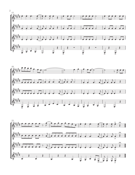 Barbara Ann Guitar Quartet Score And Parts Page 2