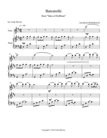 Barcarolle Arranged For Harp And Flute Page 2