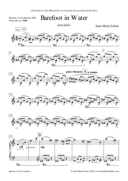 Barefoot In Water Piano Solo Page 2