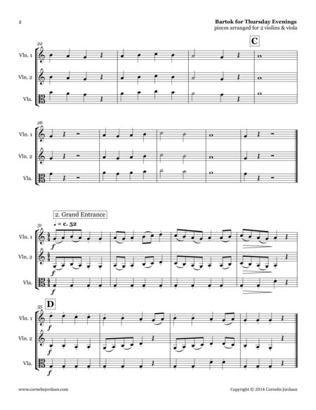 Bartok For Thursday Evenings For 2 Violins Viola Page 2