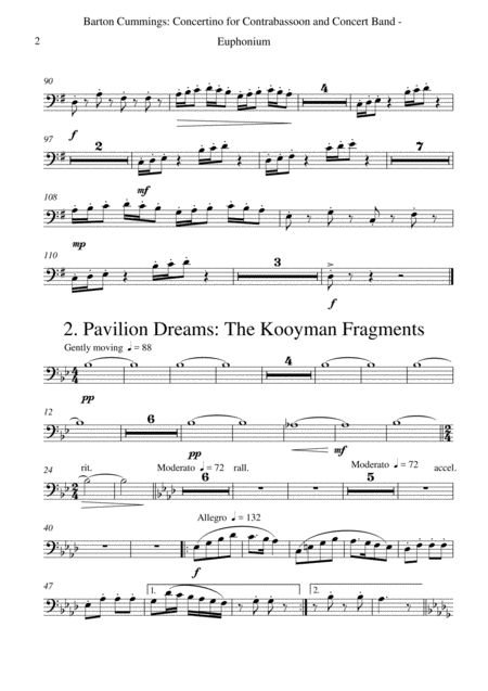 Barton Cummings Concertino For Contrabassoon And Concert Band Euphonium Part Page 2