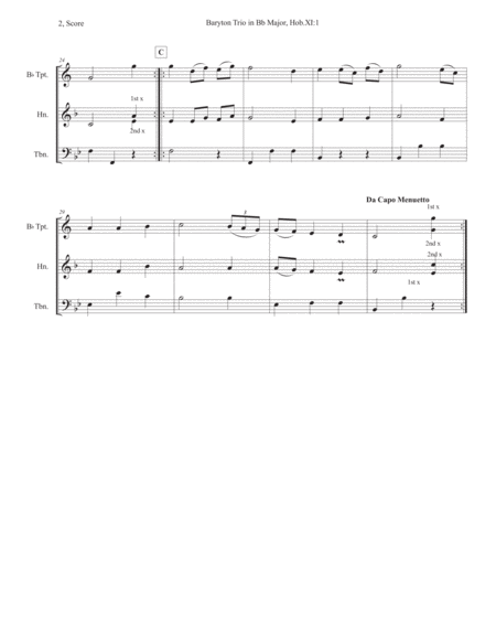 Baryton Trio In Bb Major Hob Xi 1 Page 2