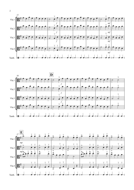 Basse Dance By Susato For Viola Quartet Page 2