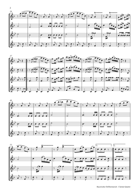 Bayerischer Defiliermarsch German March Oktoberfest Clarinet Quartet Page 2