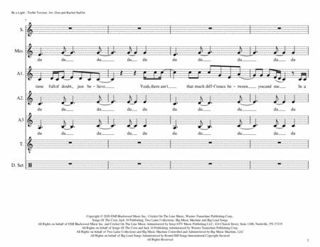 Be A Light A Cappella Treble Version Page 2