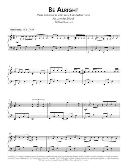 Be Alright Early Intermediate Piano Page 2