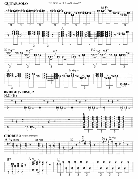 Be Bop A Lula Guitar Tab Page 2