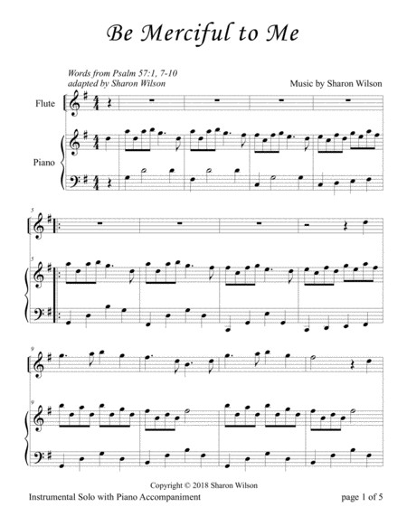 Be Merciful To Me Psalm 57 For Flute Or Violin Solo With Piano Accompaniment Page 2