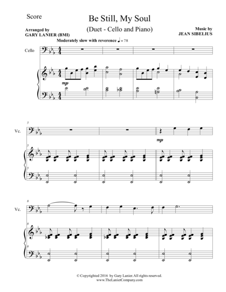 Be Still My Soul Findlandia Duet Cello Piano With Parts Page 2