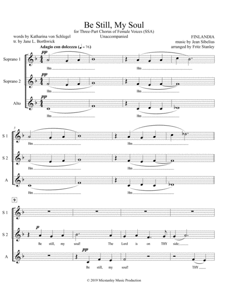 Be Still My Soul Ssa A Cappella Page 2