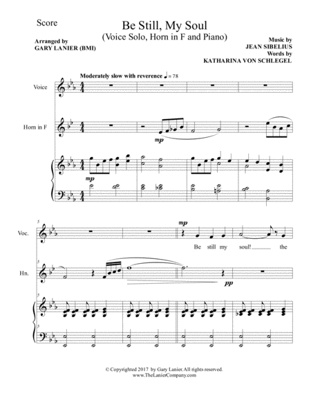 Be Still My Soul Voice Solo Horn In F And Piano Page 2