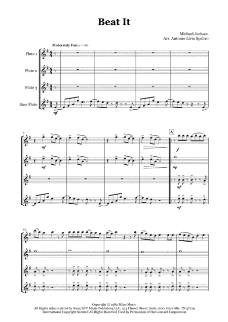 Beat It For Flute Quartet Page 2