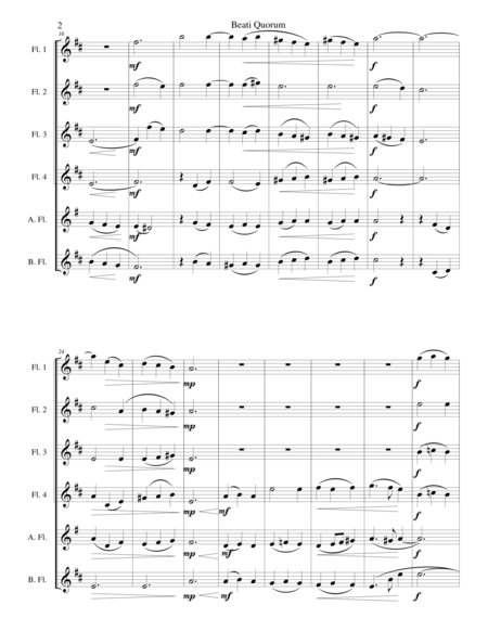 Beati Quorum Via For Flute Sextet Or Flute Choir Page 2