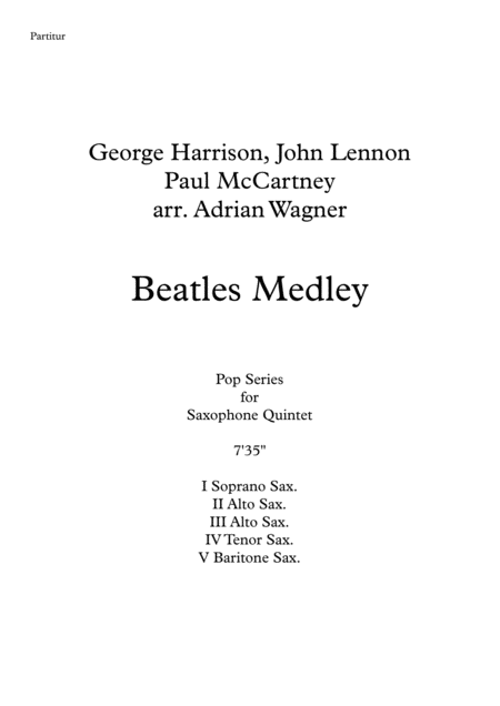 Beatles Medley Saxophone Quintet Arr Adrian Wagner Page 2