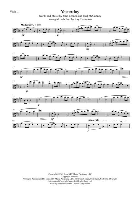 Beatles Yesterday Viola Duet Page 2