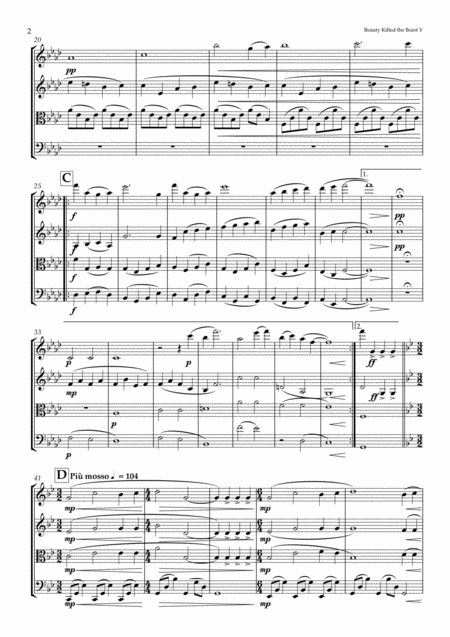 Beauty Killed The Beast V From King Kong For String Quartet Page 2