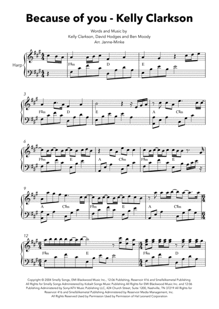 Because Of You Harp Solo Page 2