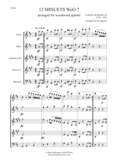 Beethoven 12 Minuets For Woodwind Quintet Wo07 Page 2