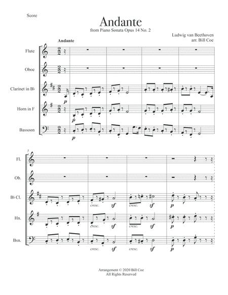 Beethoven Andante Woodwind Quintet Score And Parts Page 2