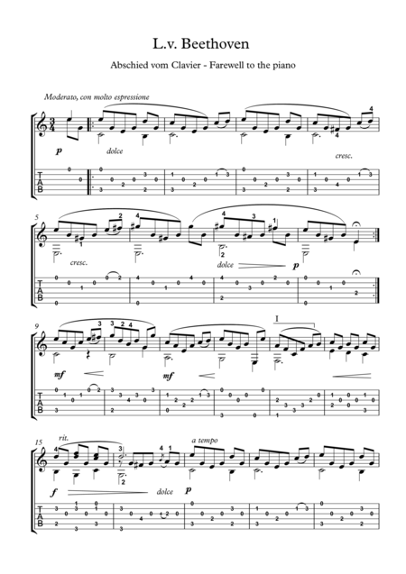 Beethoven Farewell For Classical Guitar Page 2