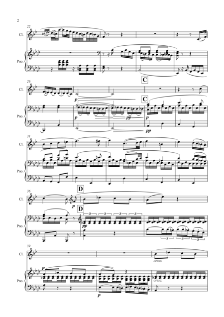 Beethoven Piano Sonata No 8 In C Minor Op 13 Sonata Pathetique Mvt Ii Adagio Cantabile Solo Clarinet And Piano Page 2