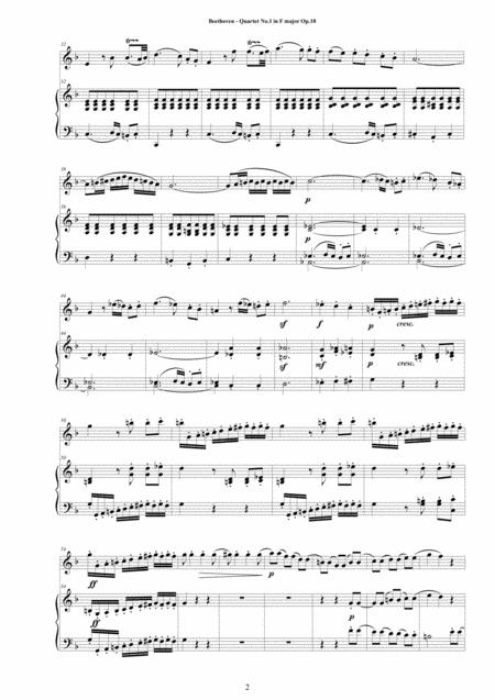 Beethoven Quartet No 1 In F Major Op 18 For Flute And Piano Score And Part Page 2