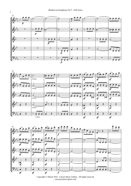 Beethoven Symphony No 5 Op 67 1st Movement For Woodwind Quintet Page 2