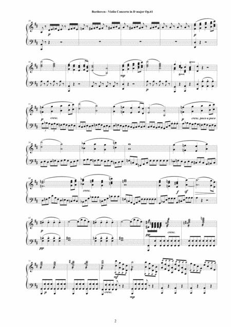 Beethoven Violin Concerto In D Major Op 61 Piano Version Page 2