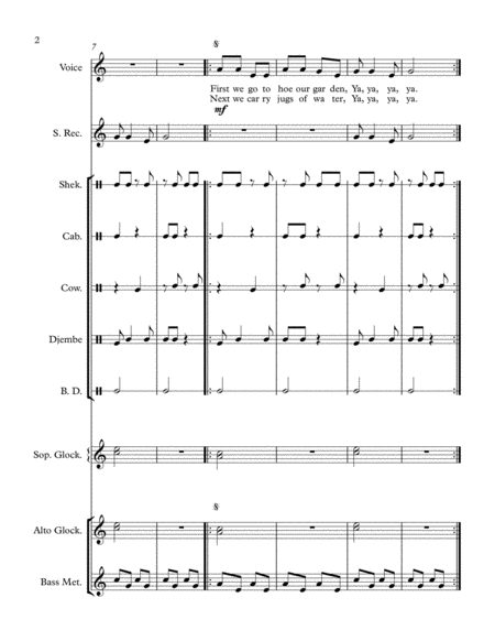 Before Dinner African Folk Song Arranged For Orff Ensemble Page 2