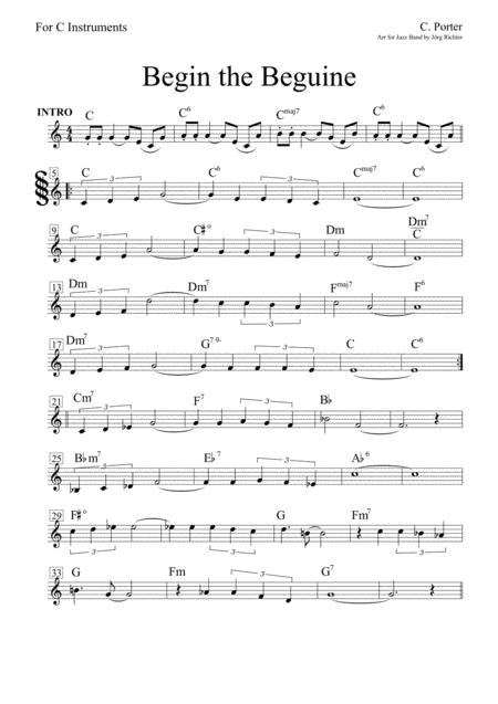 Begin The Beguine Leadsheet For Instruments In C Bb And Eb Page 2
