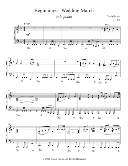 Beginnings Wedding March For Solo Piano Page 2