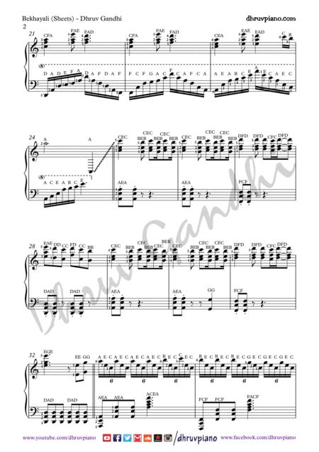 Bekhayali Piano Arrangement Easy To Advanced Page 2