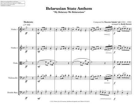 Belarusian National Anthem For String Orchestra Mfao World National Anthem Series Page 2