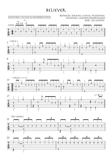 Believer Tablature Page 2